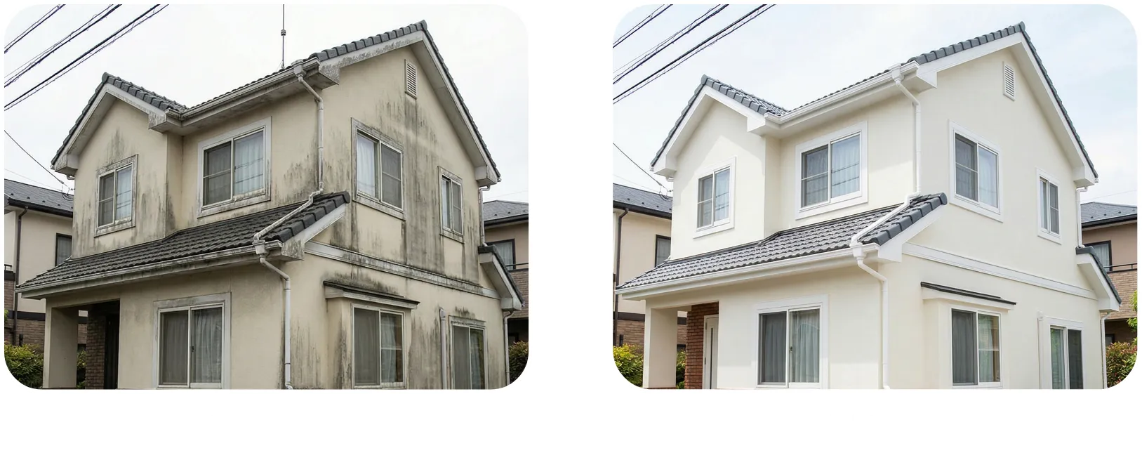 外壁洗浄ビフォーアフター